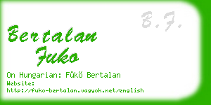 bertalan fuko business card