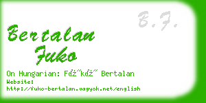 bertalan fuko business card
